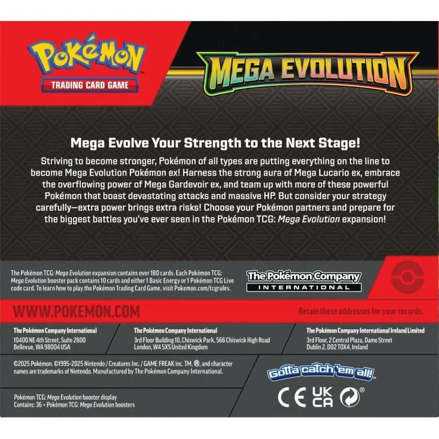 Pokemon TCG: ME 1.0 (Mega Evolutions Base Set) Booster Box Display (36)